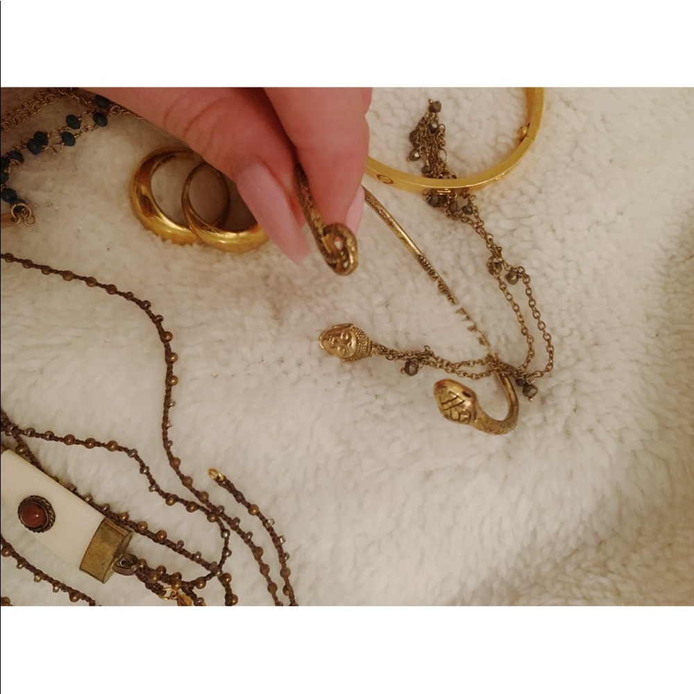 Gold Snake Bangle Cuff Bracelet